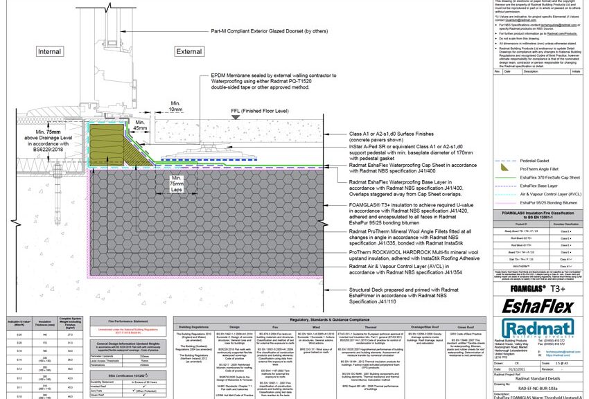 EshaFlex-FOAMGLAS-warm-threshold-Upstand-103a CAD Drawing