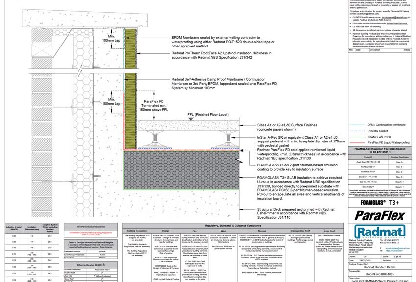 ParaFlex-FOAMGLAS-Warm-Parapet-Upstand--102a CAD Drawing