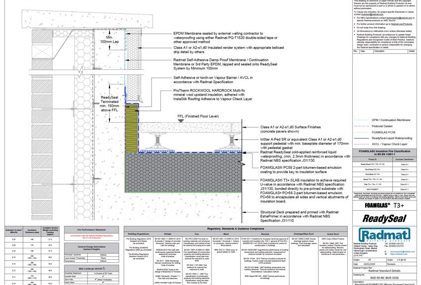 ReadySeal-FOAMGLAS-Warm-Parapet-Upstand-102b cad drawing